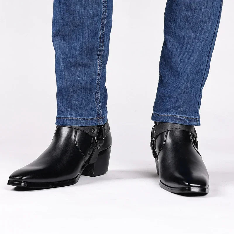 Men's Boots Fashion Designer Chelsea Boots Luxury High Quality Men Cowboy Boots Black Brown Zip Wedding Office Dress Shoes Male