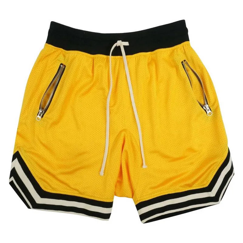 Men's Fitness Joggers Casual Breathable Short Sports Basketball Shorts Mesh Quick Dry Gym Shorts for Male Pants Summer