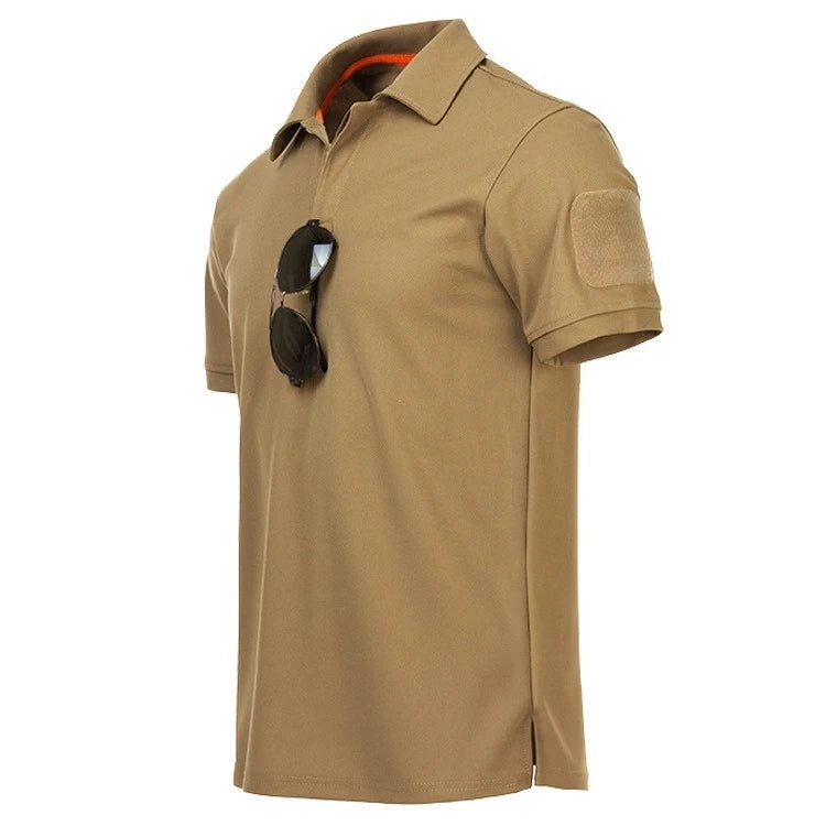 Men Polo Shirt Quick Dry Pullover Embroidered Shirts Summer Oversized Breathable Clothes Elastic Plain Hiking Climb T-shirts