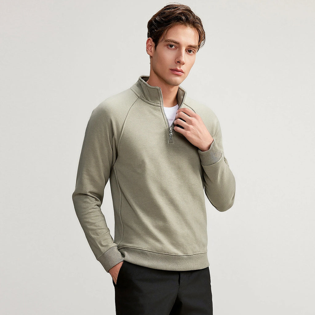 CHCH Men's Sweatshirt Autumn Fashion Long Sleeved Men's Sweatshirt Casual Half Zipper Design Classic Versatile Men's Pullover