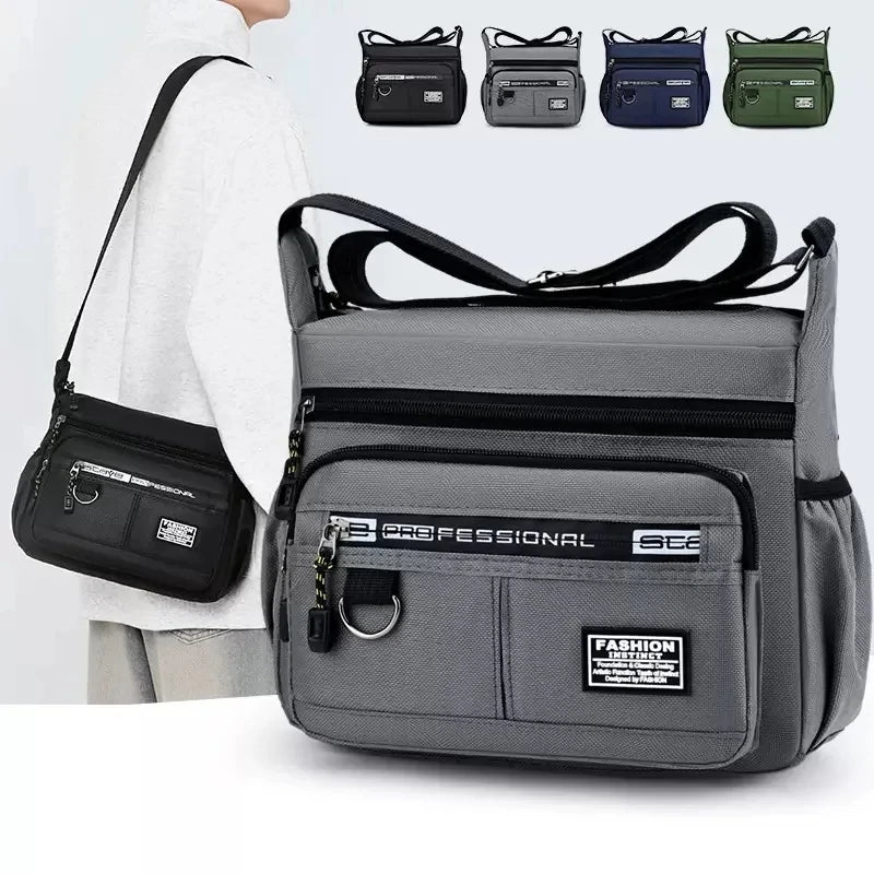 Men Crossbody Bag Single Shoulder Bags Big Capacity Commuter Storage Bag Fashion Multi-Pockets Business Travel Crossbody Bags