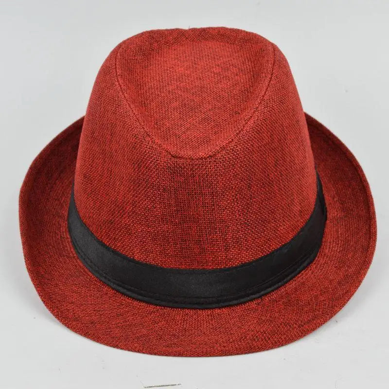 Men's Fashion Top Hat Cotton Linen Solid Jazz Hat Men's English Gentleman Hat Versatile Casual Sunshade Four Seasons Hats Gifts