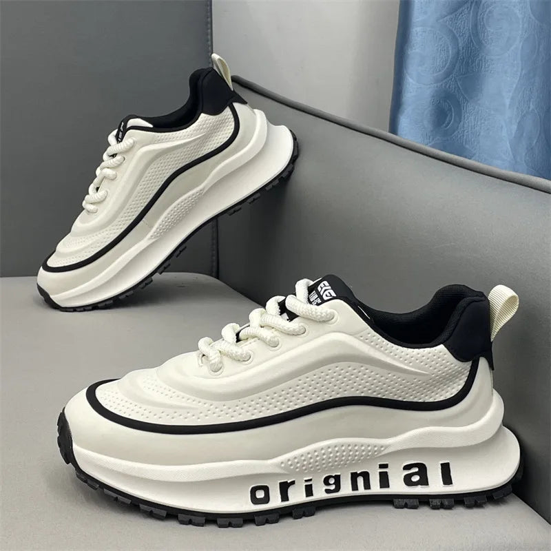 New Sneakers Men Wear Resistant Anti Slip Breathable Running Shoes Thick Soled Height Boosting Casual Shoes Zapatos Para Hombres