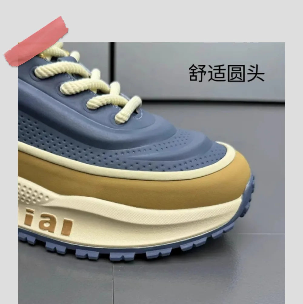 New Sneakers Men Wear Resistant Anti Slip Breathable Running Shoes Thick Soled Height Boosting Casual Shoes Zapatos Para Hombres