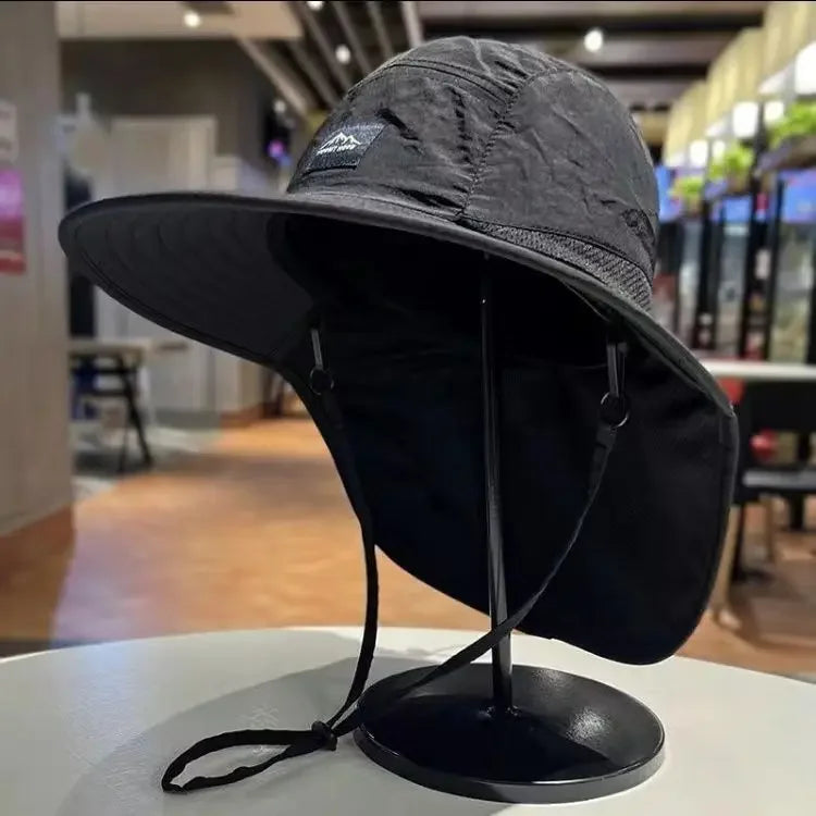 Caps Summer Wide Brim Neck Protection Unisex Bucket Hats Outdoor Visor Quick-drying Panama Sunscreen Tied Fishing Hiking Hat