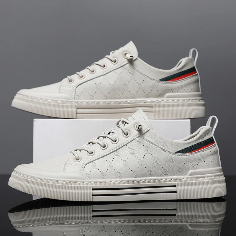 Men's Casual Sport Sneakers - Breathable Upper, Durable PVC Sole, Lace-Up Low-Top Design for All-Season Comfort - Versatile for