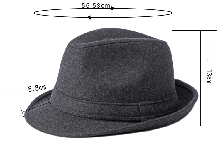 Gentleman Hat Men's British Style Retro Simple Pure Color  Top Hat Men's Casual Jazz Hat