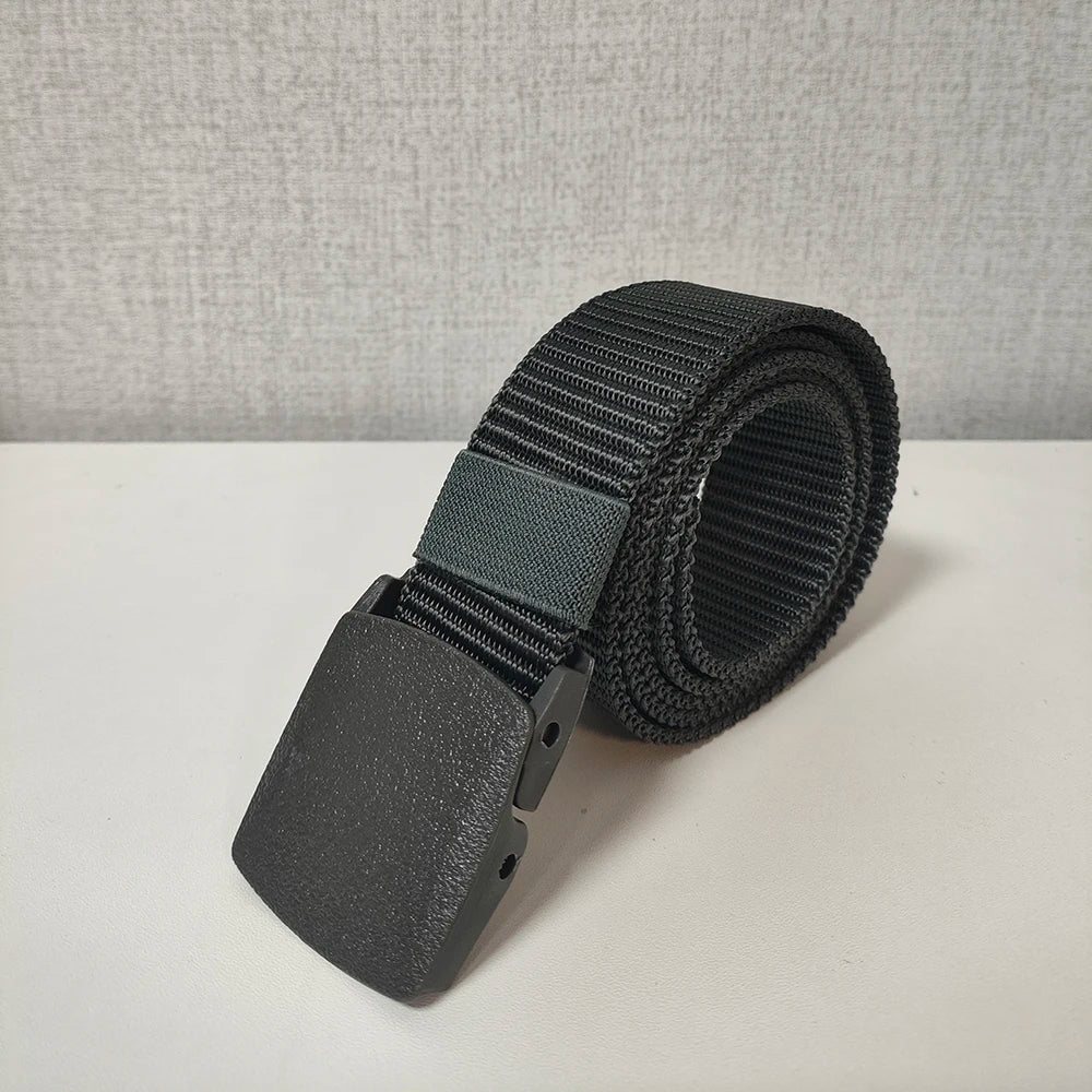 Men's Belt Outdoor Casual Fashion Canvas Belt 120cm Metal Free Adjustable Waist Belt for Outdoor Travel Tactical Jeans Belt