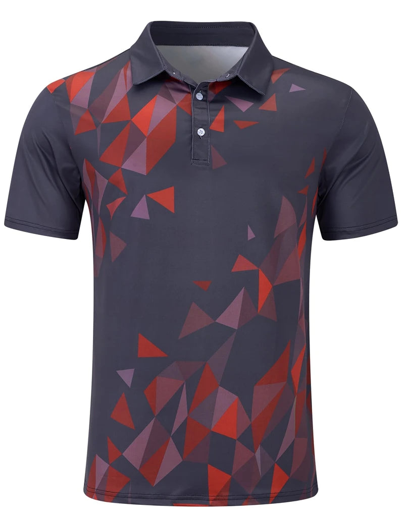 Men's Sports Style Polo Shirts 3D Print Golf Shirt Button Up Breathable Summer New Short Sleeve Men's Clothing Sport Streetwear