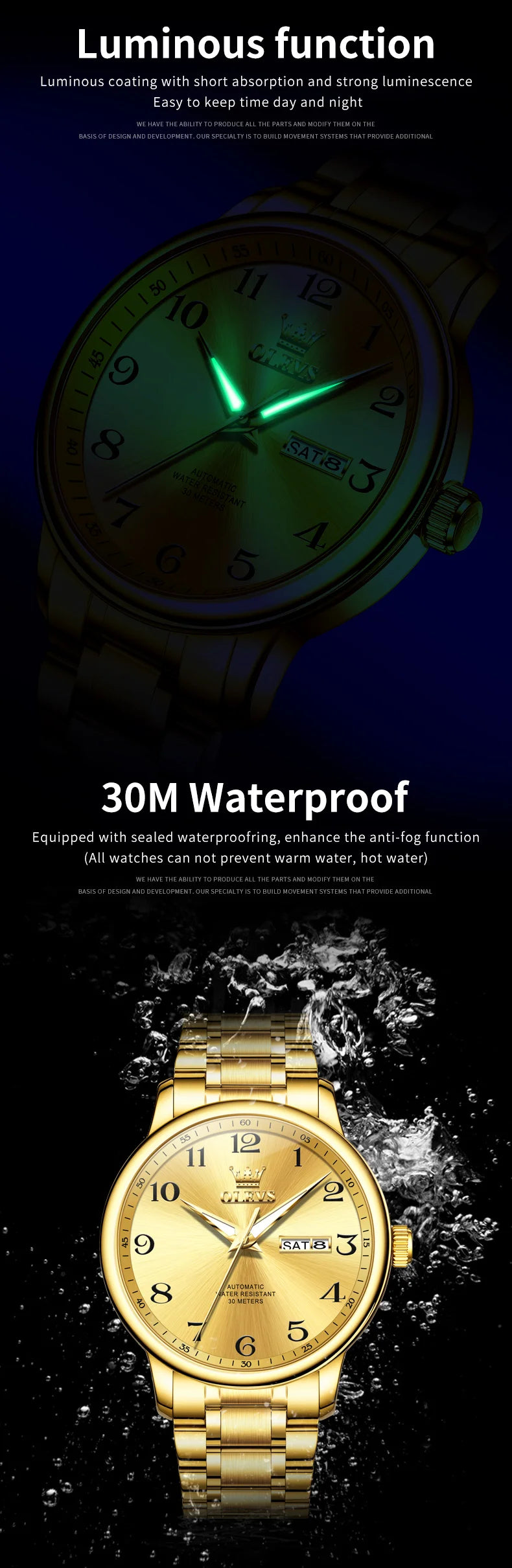OLEVS 7072 Men Watches Original Business Automatic Mechanical Watches For Man Stainless Steel Waterproof Luminous Day Date Wrist