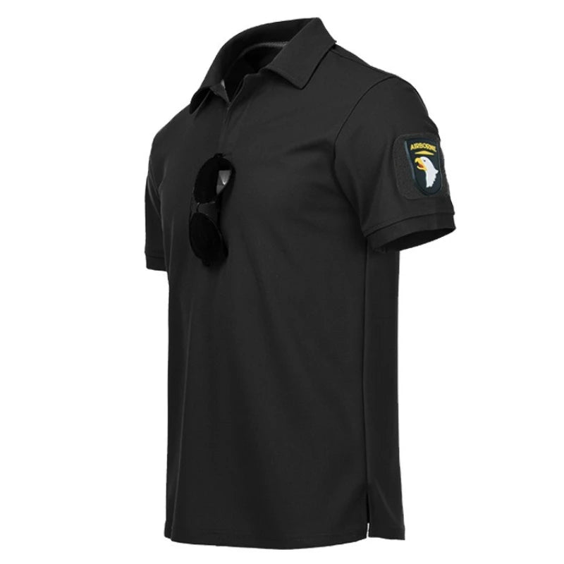 Men Polo Shirt Quick Dry Pullover Embroidered Shirts Summer Oversized Breathable Clothes Elastic Plain Hiking Climb T-shirts