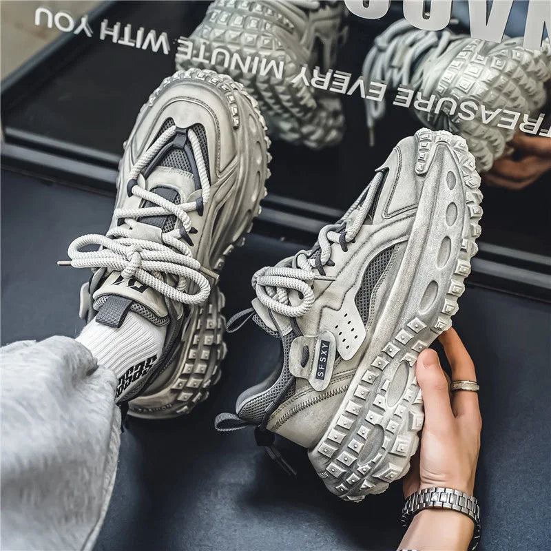 Men's Shoes 2025 Spring New Style Thick Sole Height Increasing Casual Mesh Breathable Fashion Trend Comfortable Chunky sneakers