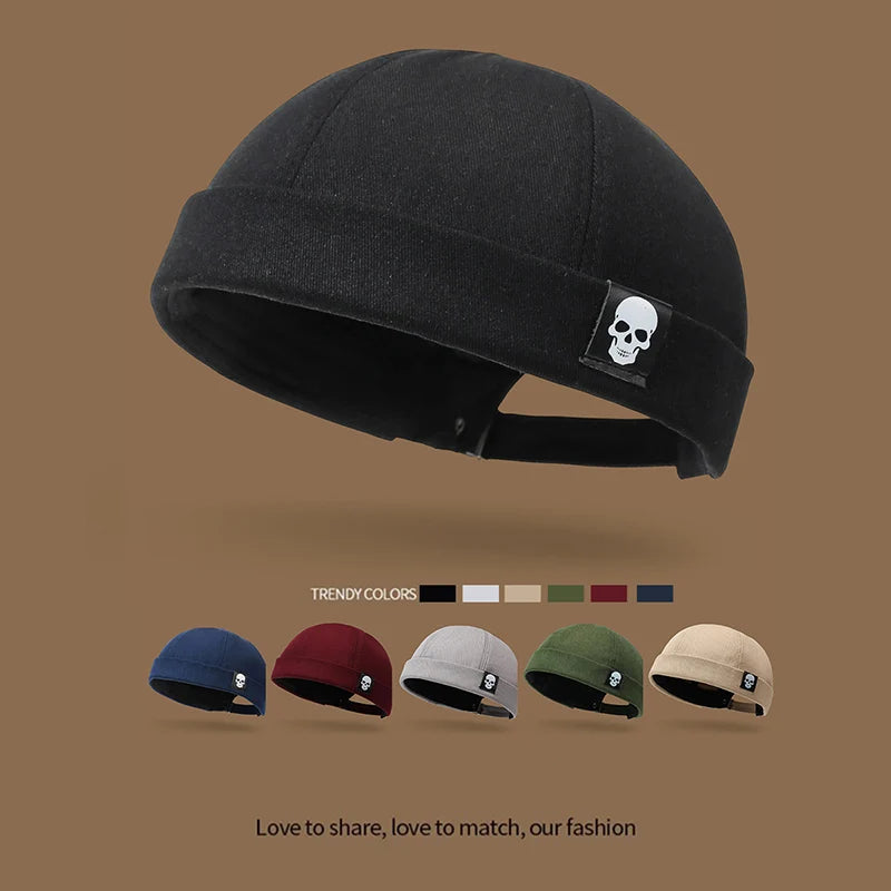 Men's and women's artistic street dance minimalist trendy hat new brimless melon skin hat Spring and Autumn landlord hat Hip
