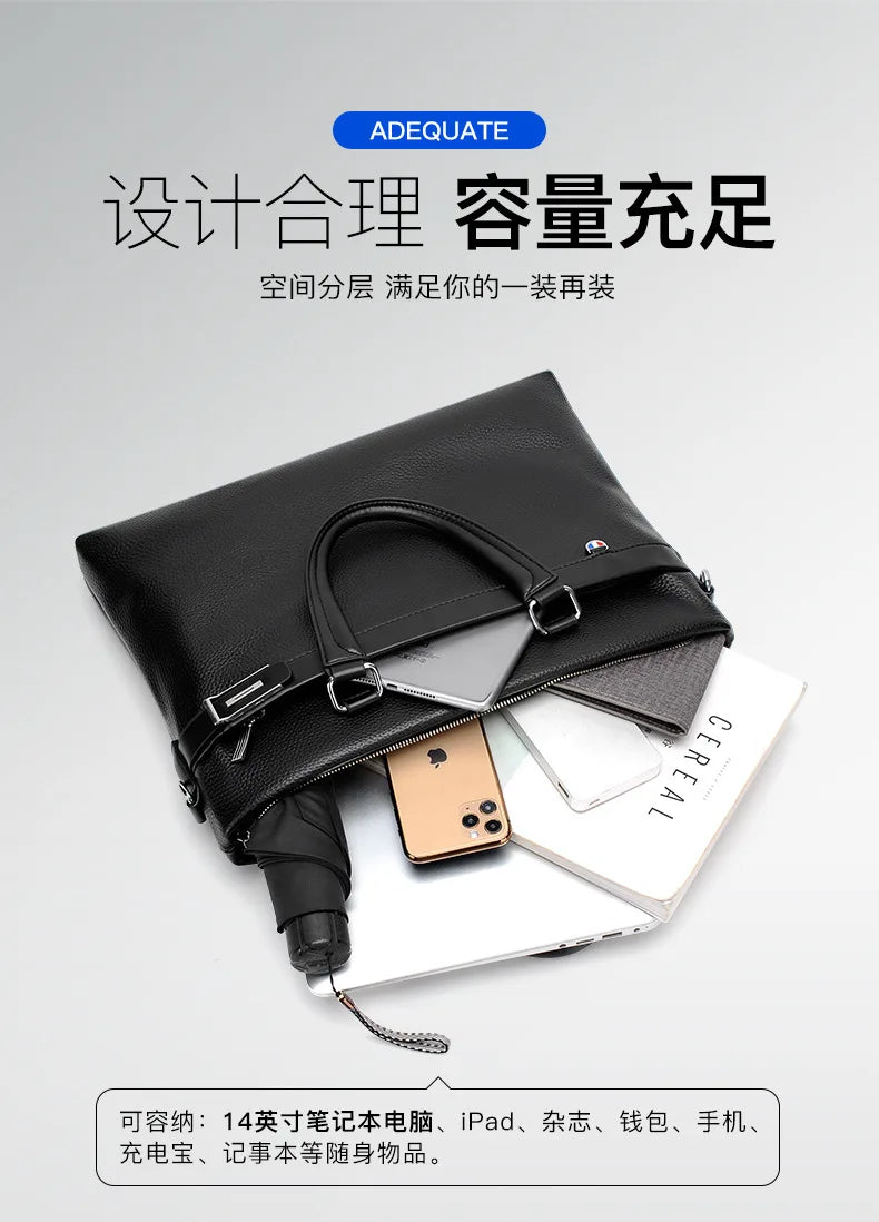 Men's Handbag, Business Casual Horizontal Design, Men's Bag, Official Document, One Shoulder Diagonal Cross Bag, Computer Bag