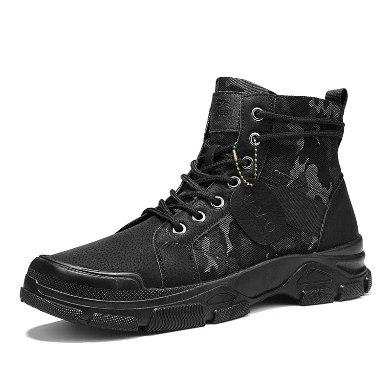 High-Top Boots for Men Autumn Camouflage Desert Casual Flats Mens Boot Breathable Non Slip Work Shoes for Men Zapatillas Hombre