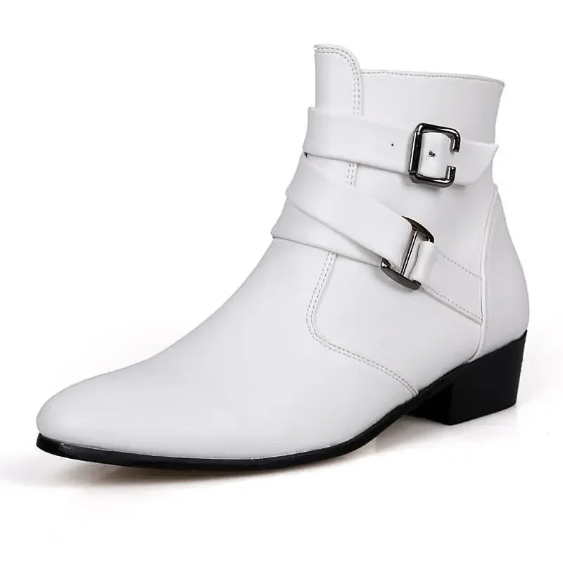 Men's Leather Boots Fashion Designer Pointed Toe Chelsea Boots Business Casual Boots for Men Motorcycle Ankle Boot Botas Hombre