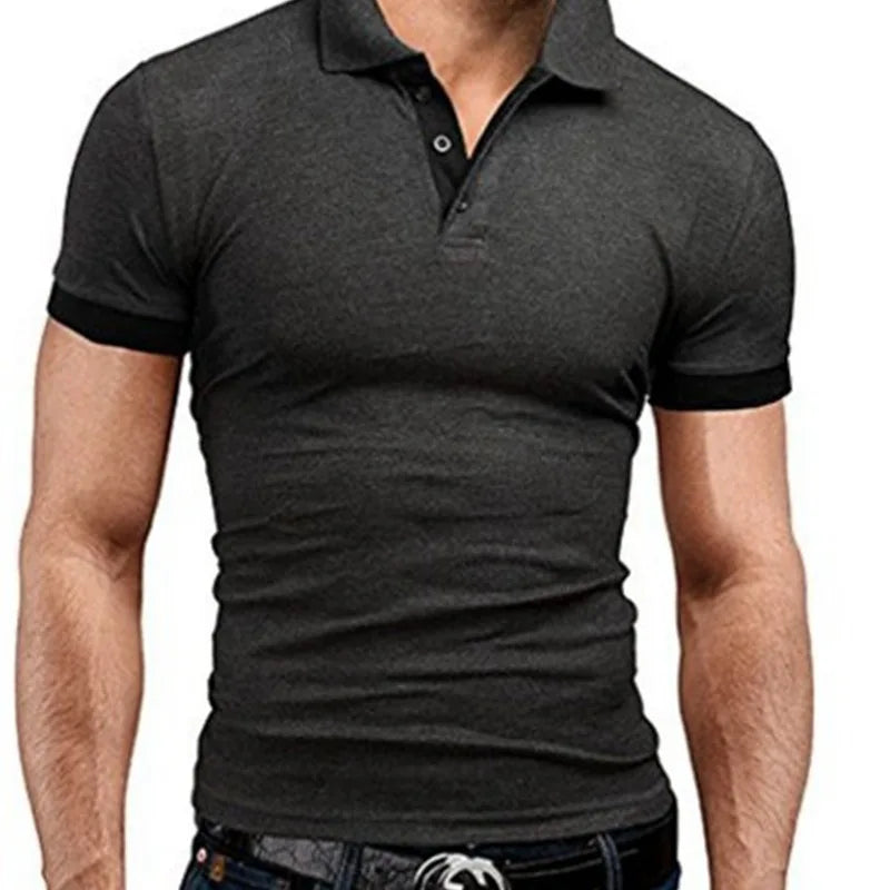 Polo Shirts Men's Casual Short Sleeve Tops Fitness Sports T-shirts Versatile Trendy Breathable Slim Tops Outwear Sportswear Male