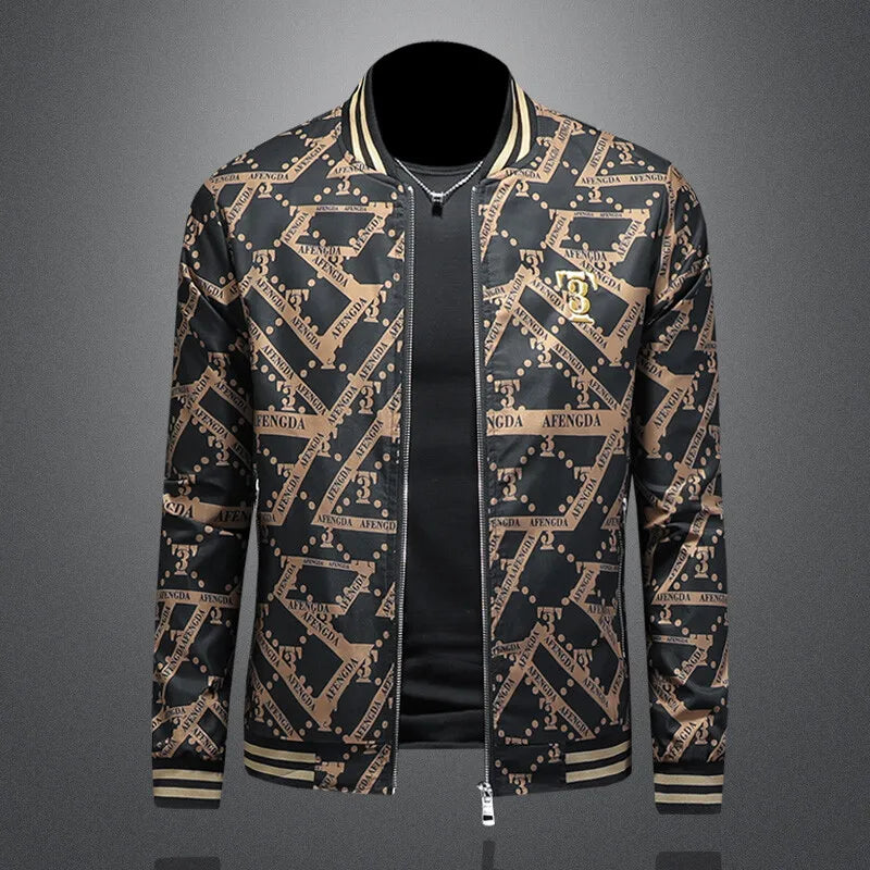 Autumn Winter Baseball Jacket Men Luxury Printed Casual Business Bomber JacketS Social Streetwear Windproof Outdoor Coats M-4XL
