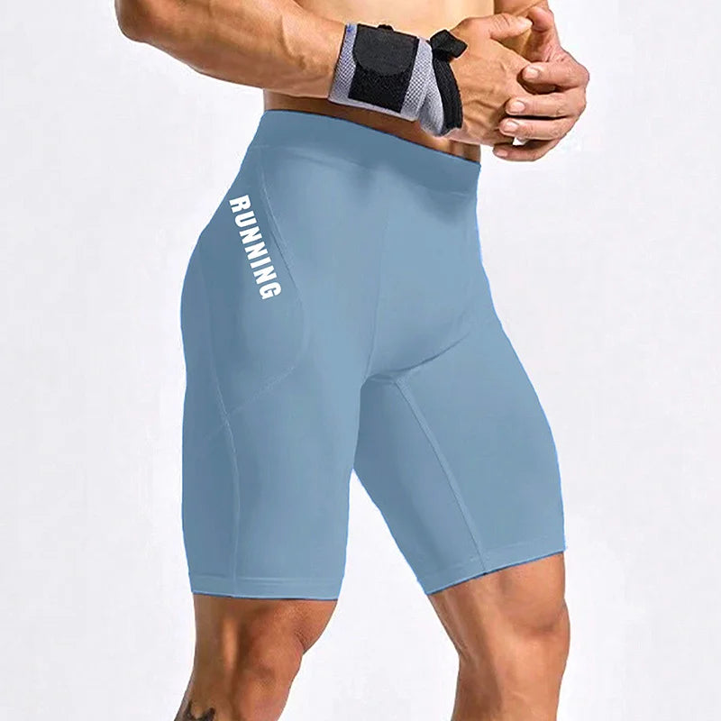Men Bodybuilding Shorts Fitness Workout Inseam Gym Knickers Male Muscle Alive Elastic Compression Tights Skinny Leggins Hombre