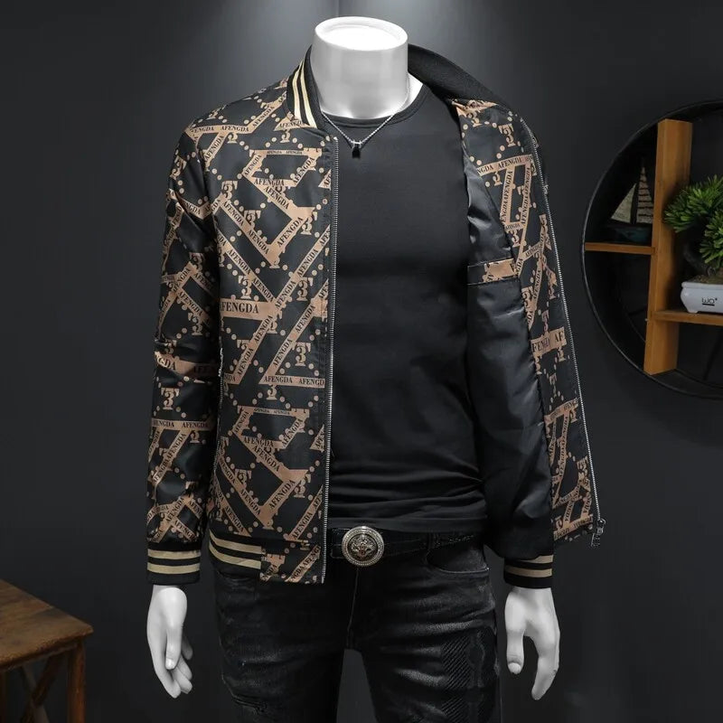 Autumn Winter Baseball Jacket Men Luxury Printed Casual Business Bomber JacketS Social Streetwear Windproof Outdoor Coats M-4XL