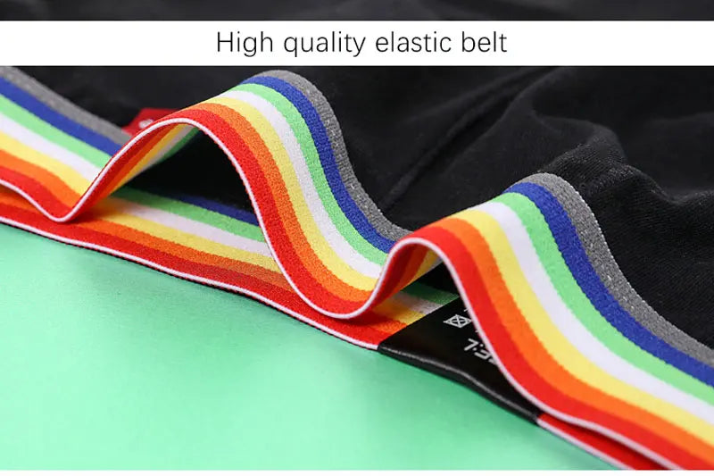 Rainbow Belt Boxershorts Men Boxers Male Underwear Panties Cotton Shorts Boxer Youth Breathable Comfortable Underpants Cueca