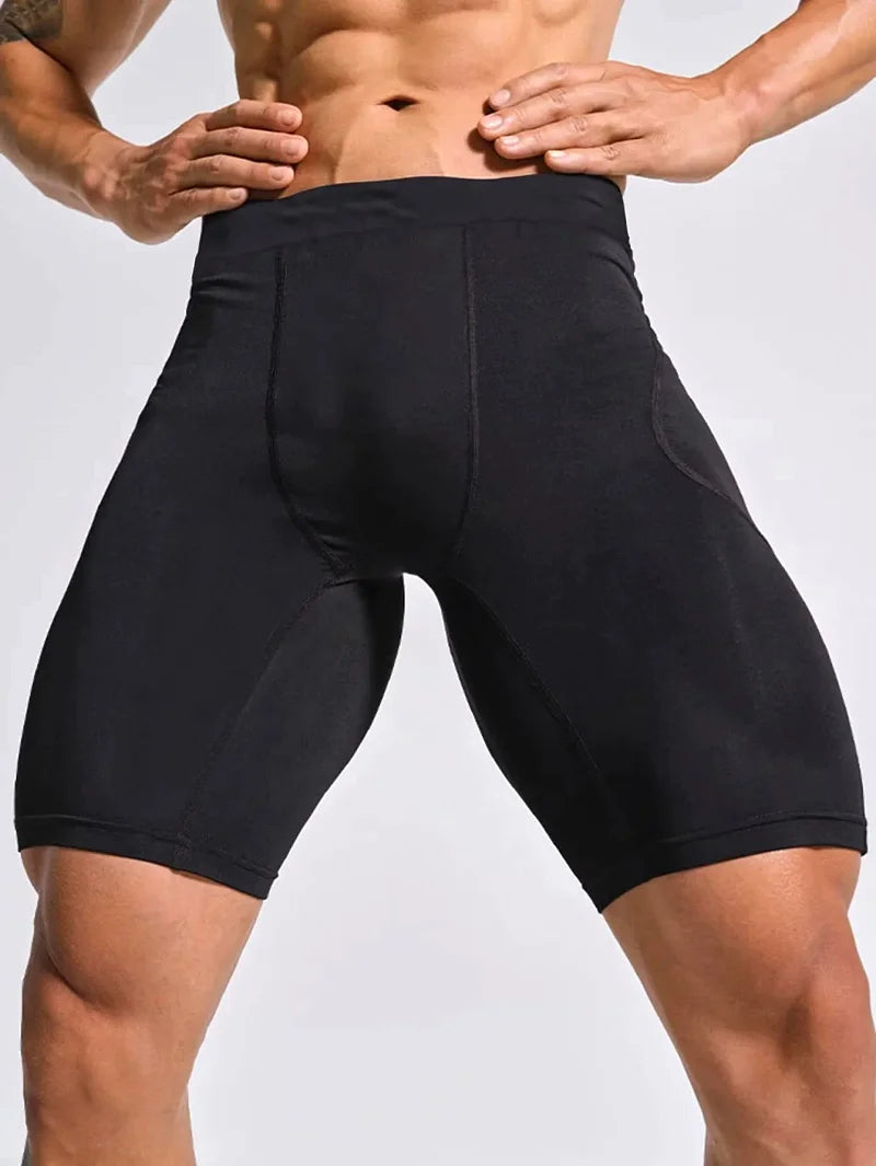Men Bodybuilding Shorts Fitness Workout Inseam Gym Knickers Male Muscle Alive Elastic Compression Tights Skinny Leggins Hombre