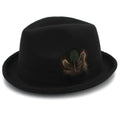 Men Wool Fedora Hats for Dad Dad Roll Up Brim Feather Decorative Church Hat Male Jazz Cap Panama Hat