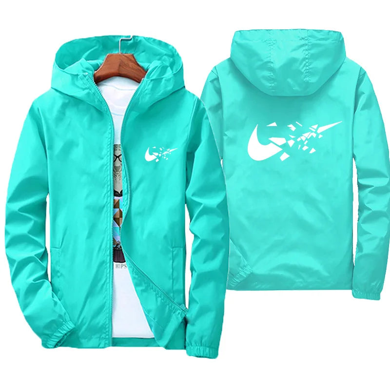 2026 Fashion Street Windproof Shrink and Waterproof Zipper Jacket with Thin Hoodie, Men's Jacket, Spring and Autumn