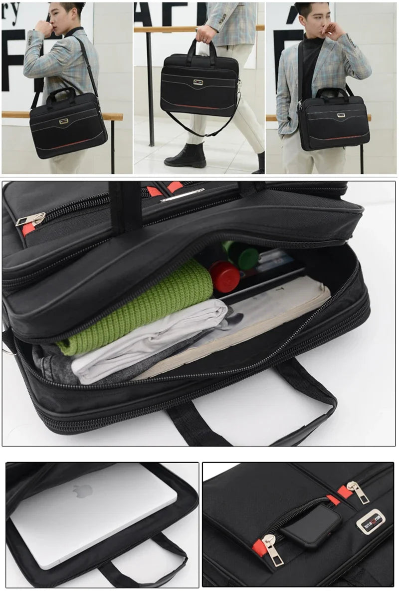 Simple Tote Men Business Briefcase Handbag For 15.6 inch Laptop Bags Large Capacity Shoulder Bags Travel Notebook Messenger Bag