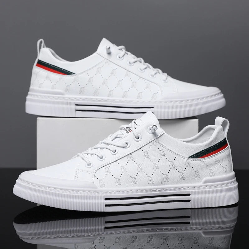 Men's Casual Sport Sneakers - Breathable Upper, Durable PVC Sole, Lace-Up Low-Top Design for All-Season Comfort - Versatile for