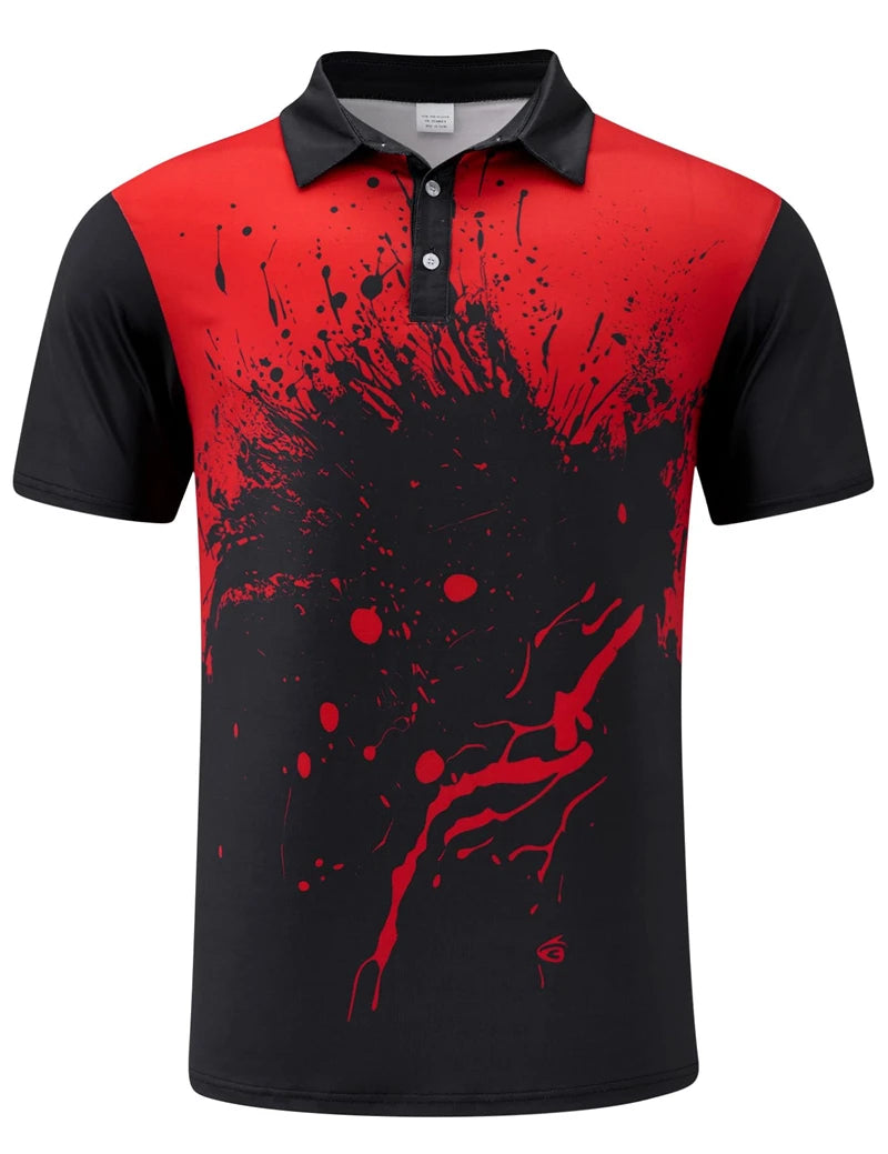 Men's Sports Style Polo Shirts 3D Print Golf Shirt Button Up Breathable Summer New Short Sleeve Men's Clothing Sport Streetwear