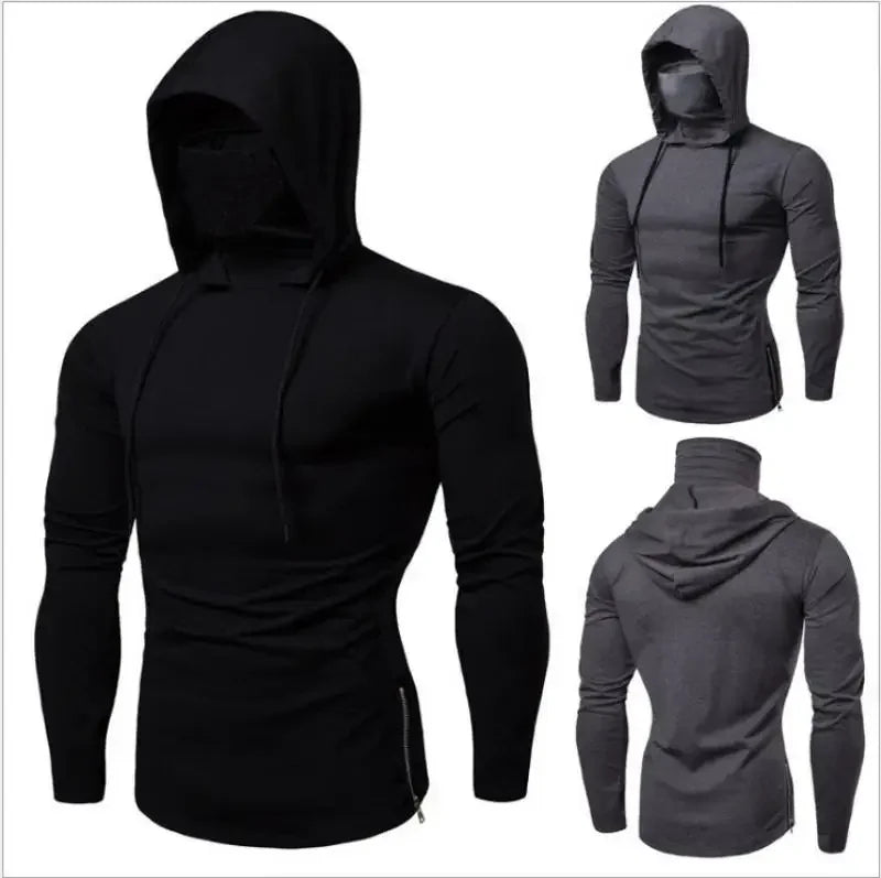 2026 Men Solid Color Hoodies Autumn Leisure Fitness Sweatshirt Men's Thin Sweater Hooded Long-Sleeved Hoodie M-5XL