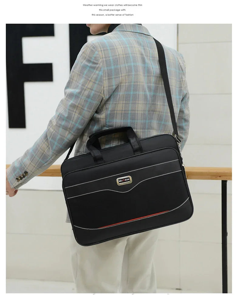 Simple Tote Men Business Briefcase Handbag For 15.6 inch Laptop Bags Large Capacity Shoulder Bags Travel Notebook Messenger Bag