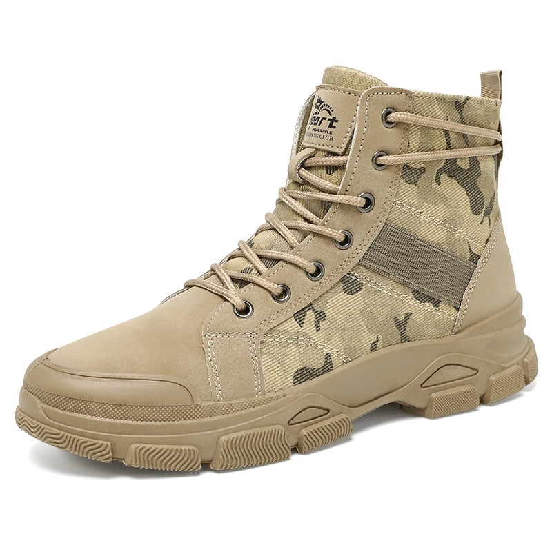 Camouflage Boots for Men Autumn Winter Platform Boots Outdoor High-top Shoes Men Ankle Boots Buty Robocze Meskie wear-resistant