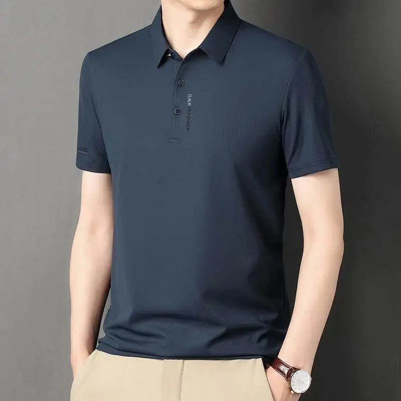 Mens Polo Shirt Stretch Short Sleeve Polo Shirts for Men T-Shirts Buttons Classic Fit Casual Performance Golf Shirts
