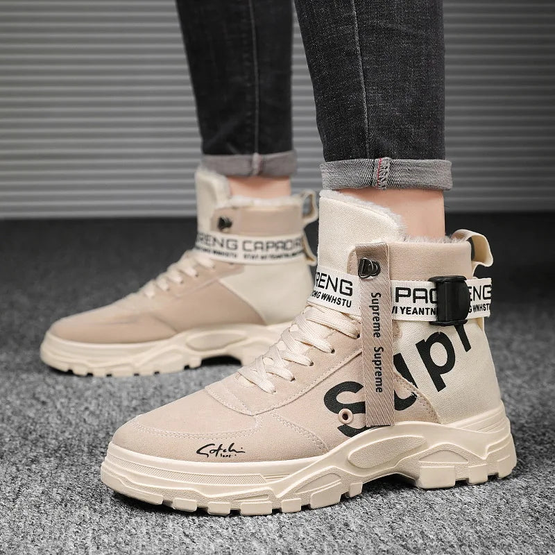 Men Boots 2026 New Versatile in Summer Round Toe High Top Leather Boots Man Sports Boots Men's Shoes