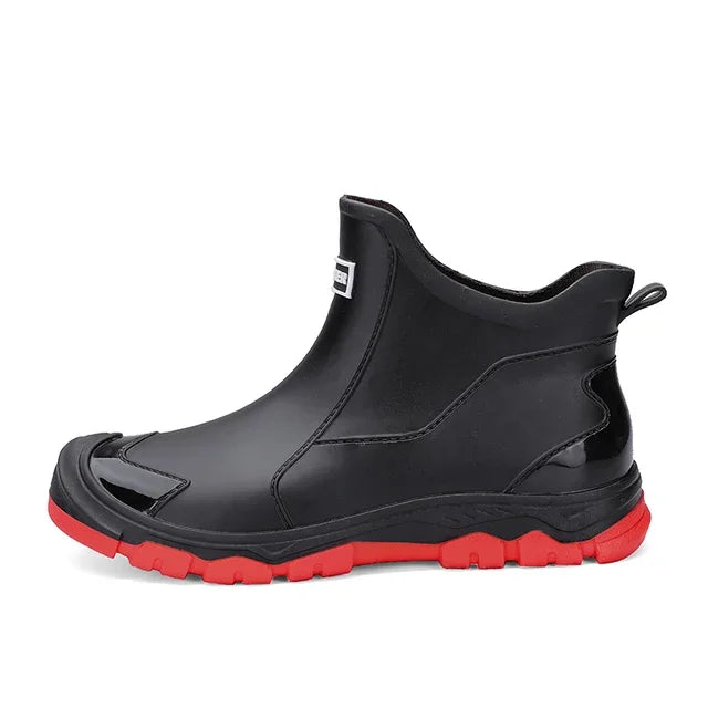 Men's Rain Boots New Outdoor Casual Men's Ankle Hiking Fishing Water Shoes Waterproof Work Boots Anti Slip Men's Shoes