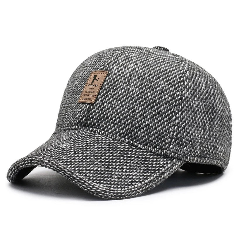 Men's Hat with Earmuffs, Baseball Cap, Warm, Cold Protection, Windproof, Size Adjustable, Cool, Casual, Work Camp, Climbing, Out