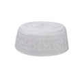 Muslim Men's Embroidered Round Crown Hat, Breathable Casual Daily Kufi, Islamic Versatile Fashion Headwear