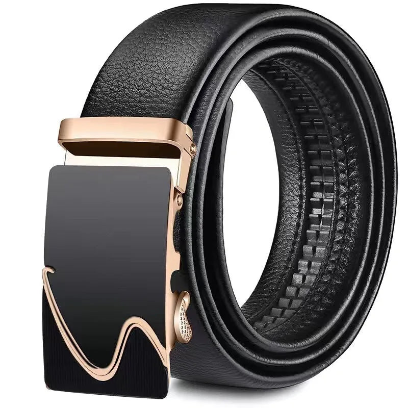 Men's Belt Can Be Cut Automatic Buckle Leather Belt Fashion Classic Versatile Trend Pants Belt