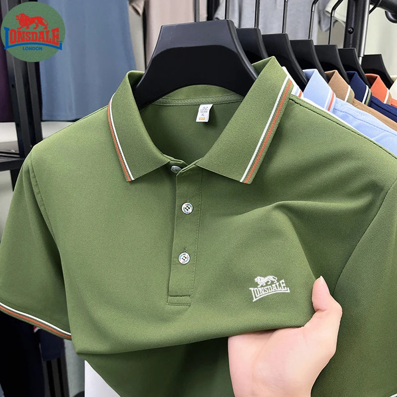 Men's Polo Shirt with Exquisite Embroidery Logo on the Chest in Summer Cool Business and Casual Style Comfortable Breathability