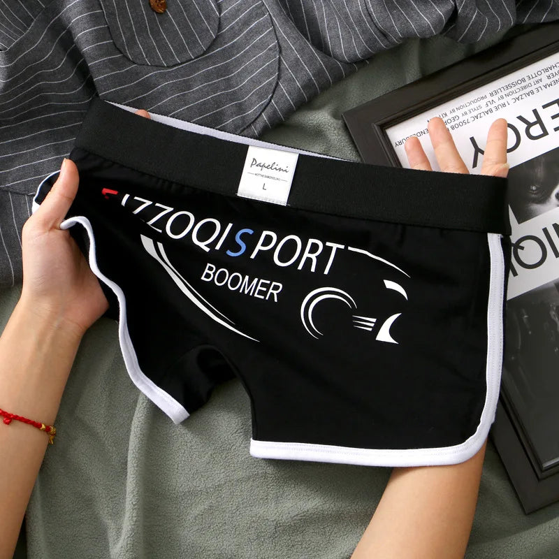 Men's Boxers High Elastic Letter Printed Underwear Sports Breathable Large Size Boxer U Convex Pouch Lingerie Underpants