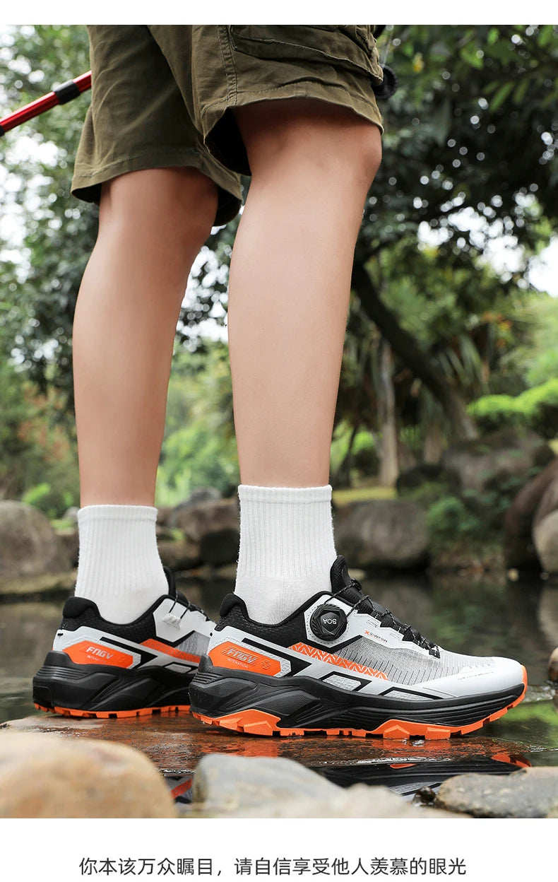 Shoes for Men 2025 New Men Sneakers Leather Waterproof Mountaineering Camping Hiking Shoes Thick Sole Comfortable Running Shoes