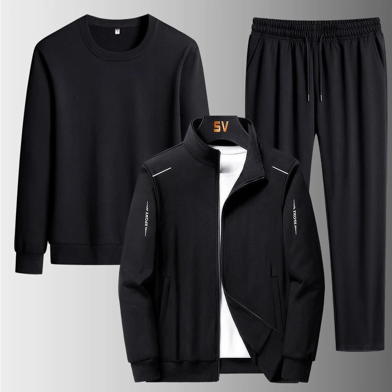 Men Tracksuits 3 Pieces Mens Hoodies and Sweatpants Set Spring and Autumn Tracksuit Unisex Jogging Suit Fashion Brand Mens 8XL