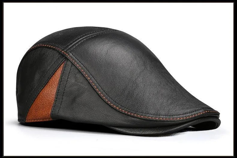 Hat Men's Spring and Autumn Peaked Cap Men's Hat Sheepskin Autumn and Winter Middle-aged Young Leisure Tide Beret Old Man Hat