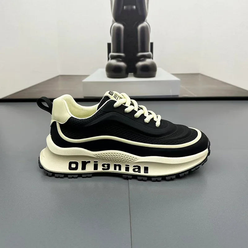 New Sneakers Men Wear Resistant Anti Slip Breathable Running Shoes Thick Soled Height Boosting Casual Shoes Zapatos Para Hombres
