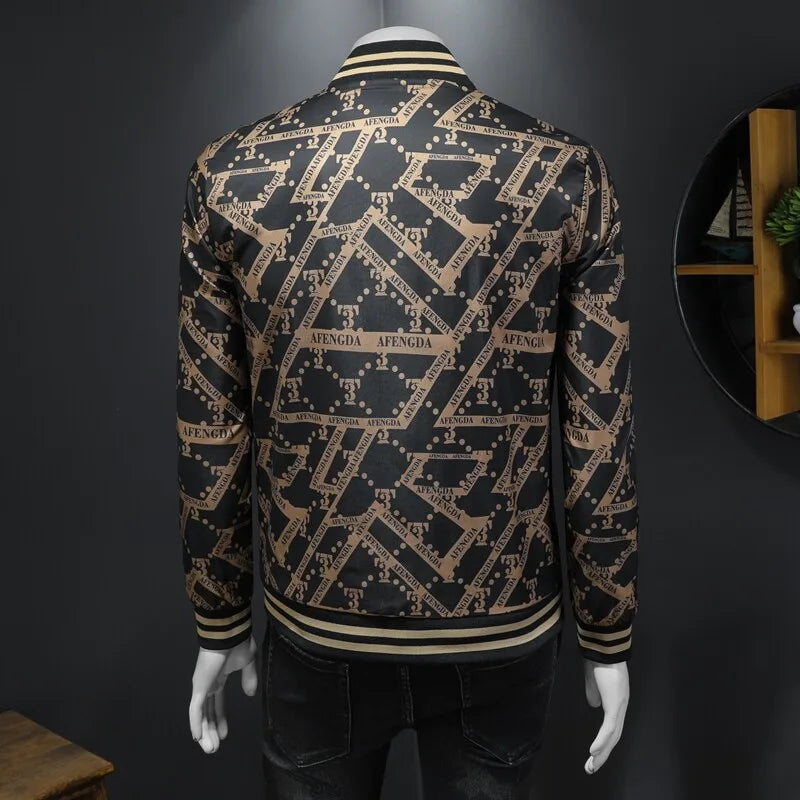 Autumn Winter Baseball Jacket Men Luxury Printed Casual Business Bomber JacketS Social Streetwear Windproof Outdoor Coats M-4XL