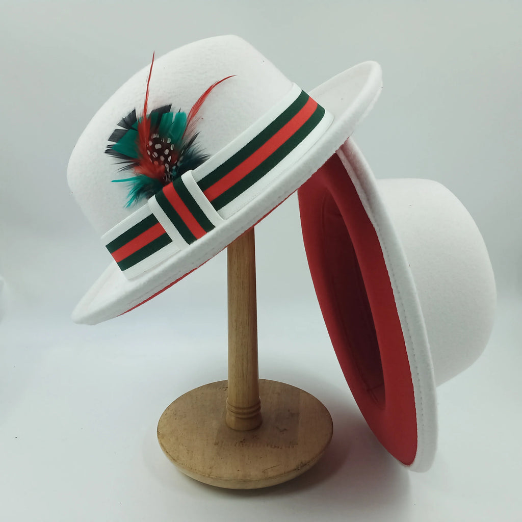 men hats feather men fedoras lady woolen felt church hat unisex  bowknot  jazz hat for men and women
