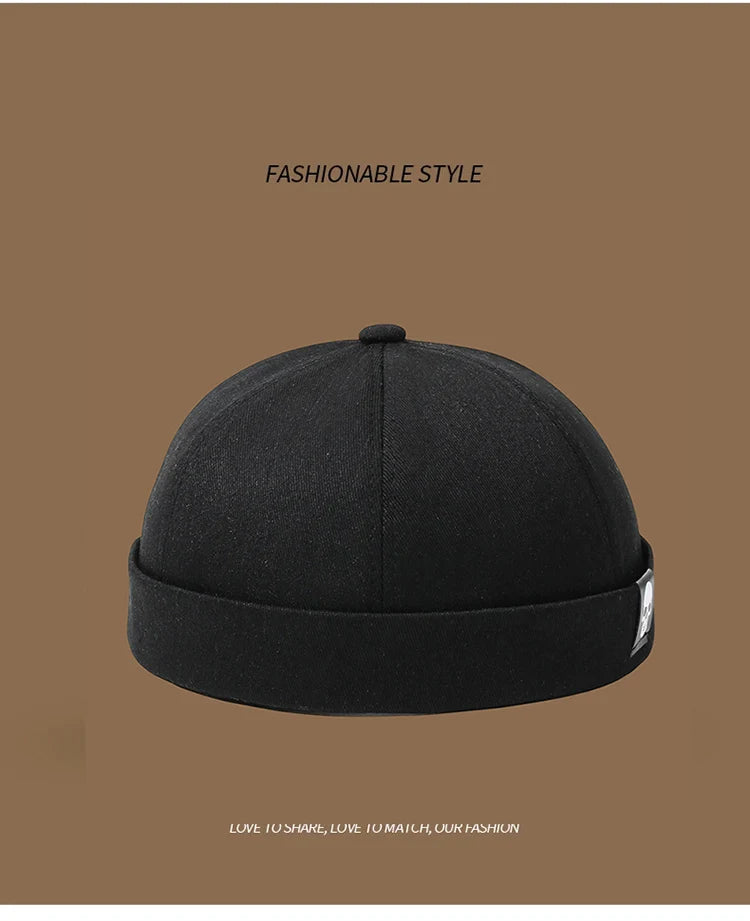 Men's and women's artistic street dance minimalist trendy hat new brimless melon skin hat Spring and Autumn landlord hat Hip