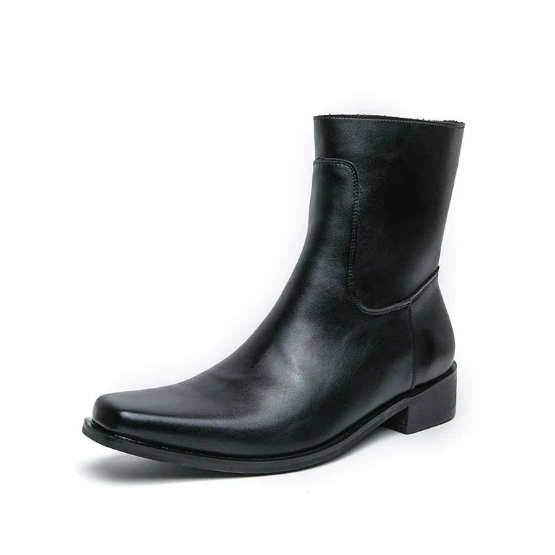 Men Boots Business Chelsea Boots Black Brown Side Zippers Men Casual Comfortable Fashionable Knight Shoes Zapatos Para Hombre